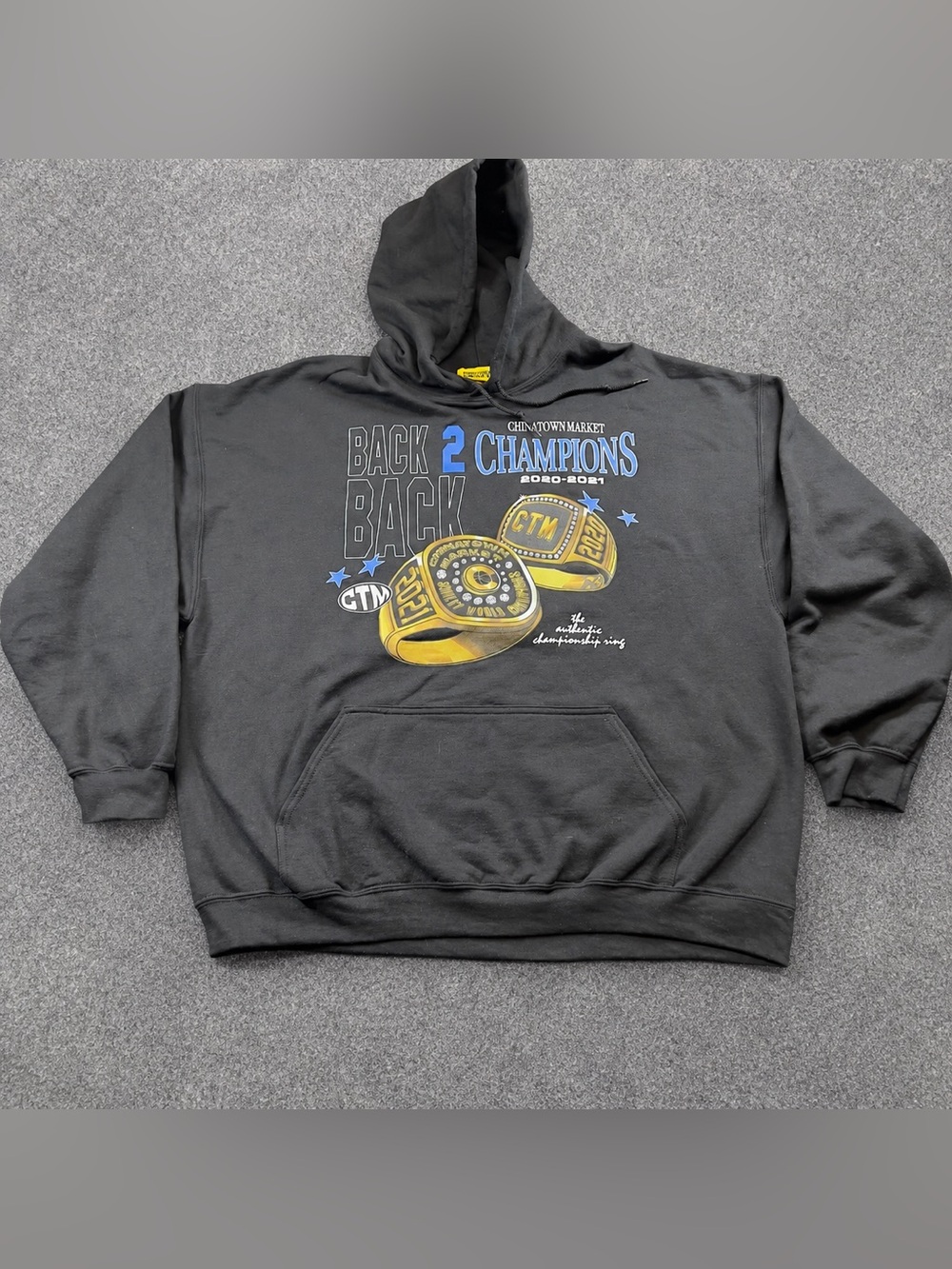 Chinatown Market Back 2 Back Champions Hoodie XXL Black Graphic Streetwear
